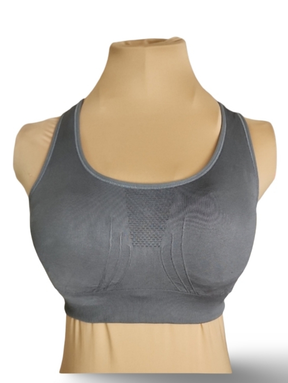 NowSunday Seamless Shaping Sports Bra Gray Racerback Size Medium